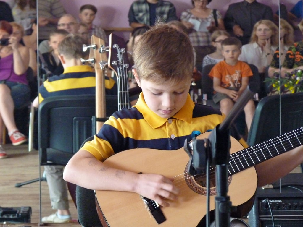 Jaunasis gitaristas koncertuoja