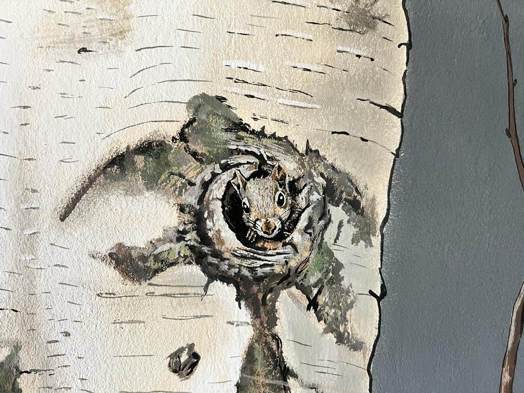 Álvaro Fernández Sáez Wandmalerei Birkenwald