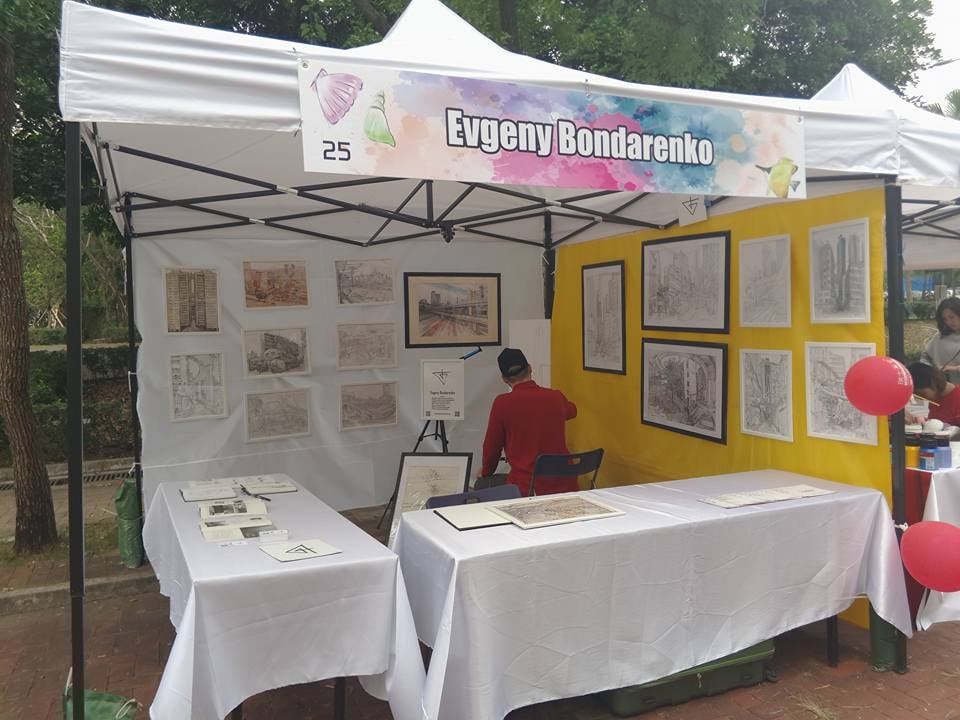 artist Evgeny Bondarenko in Hong Kong