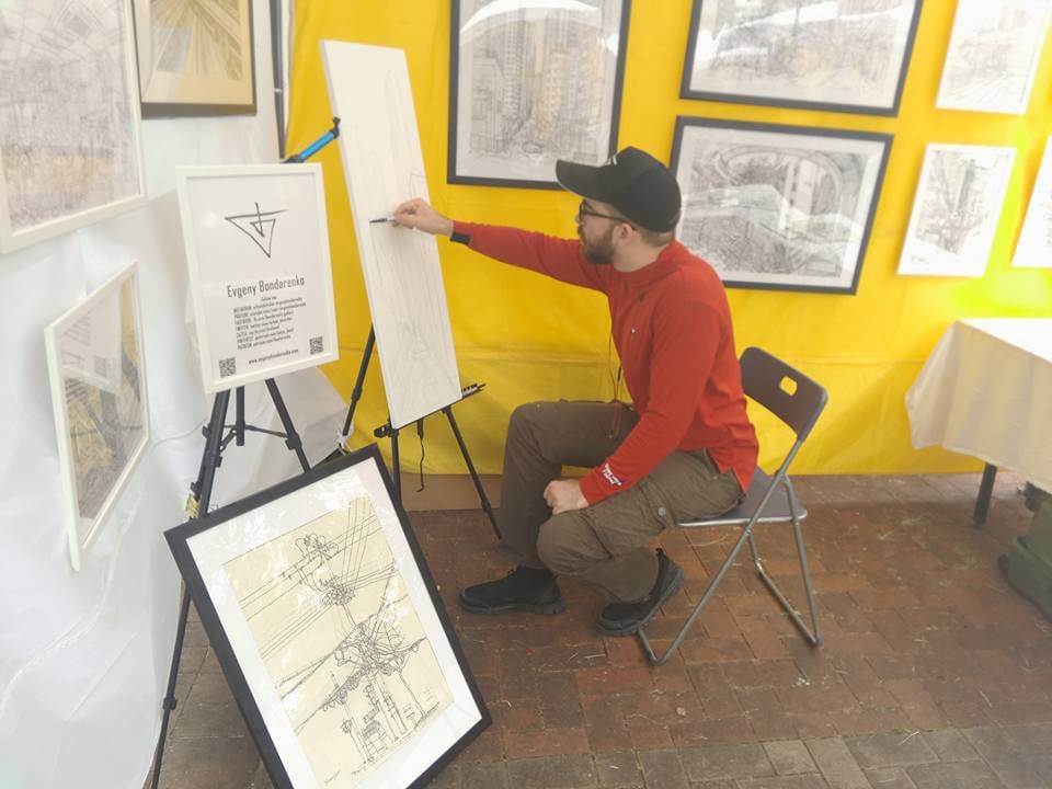 artist Evgeny Bondarenko in Hong Kong