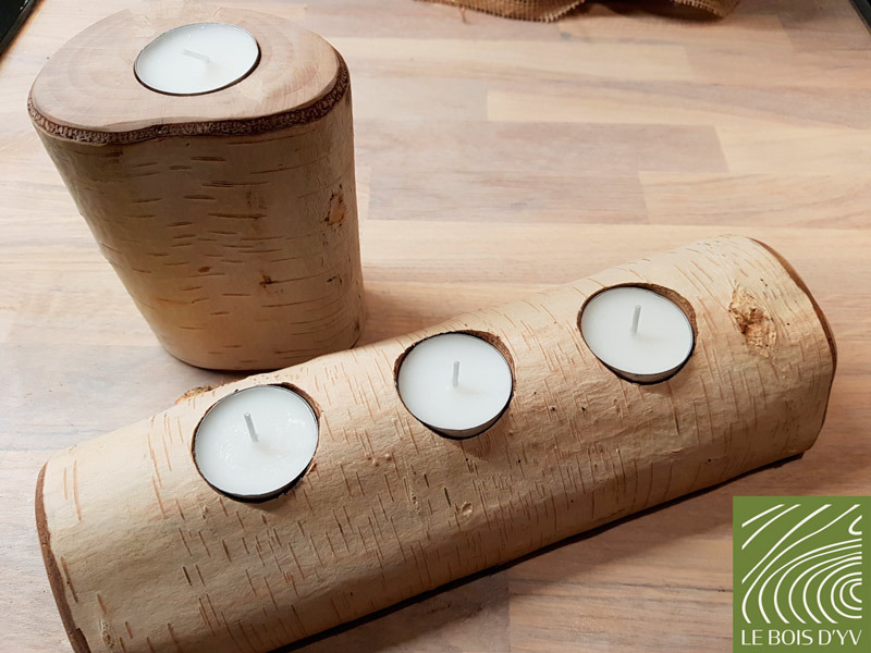 bougeoir en bouleau