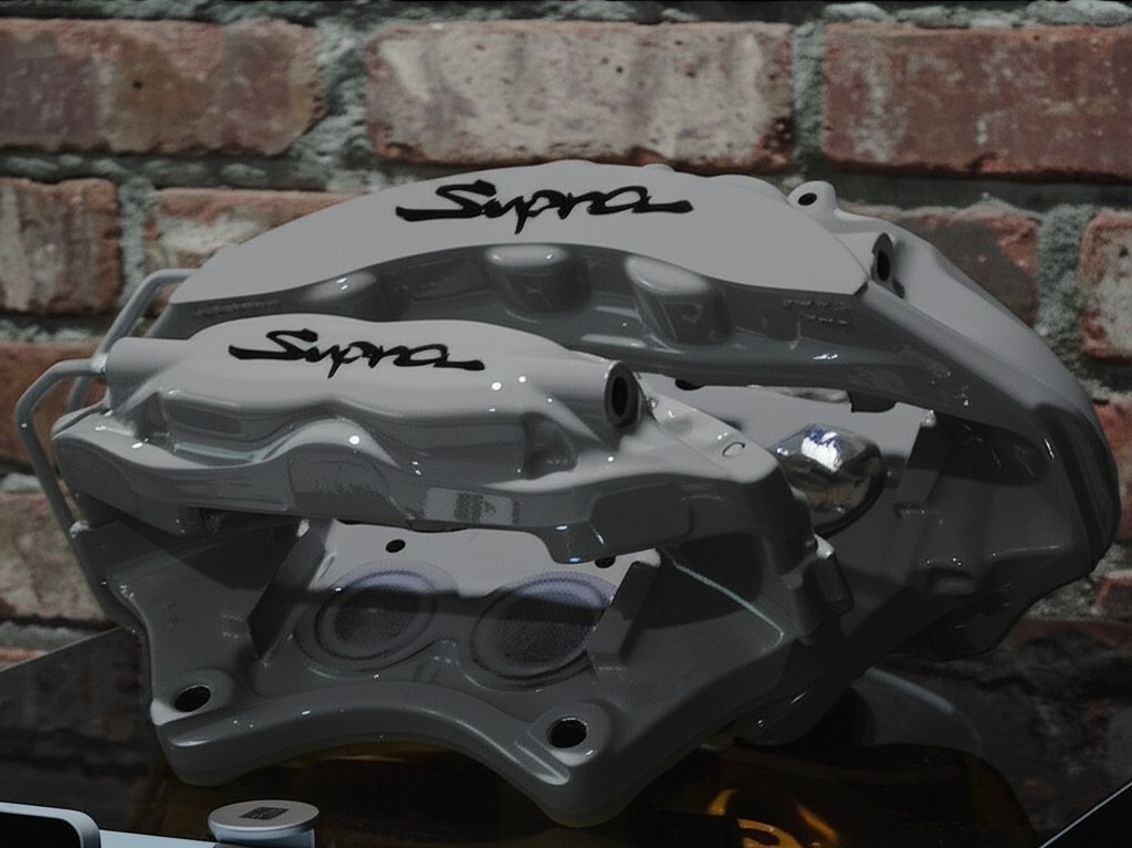 Signal Grey CTSV calipers built for a MKIV Supra