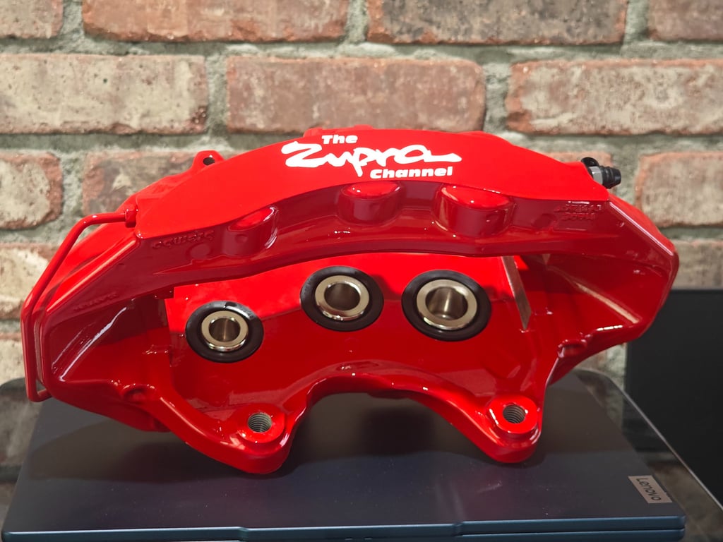 CTSV front calipers powder coated in Astatic Red for The Zupra Channel