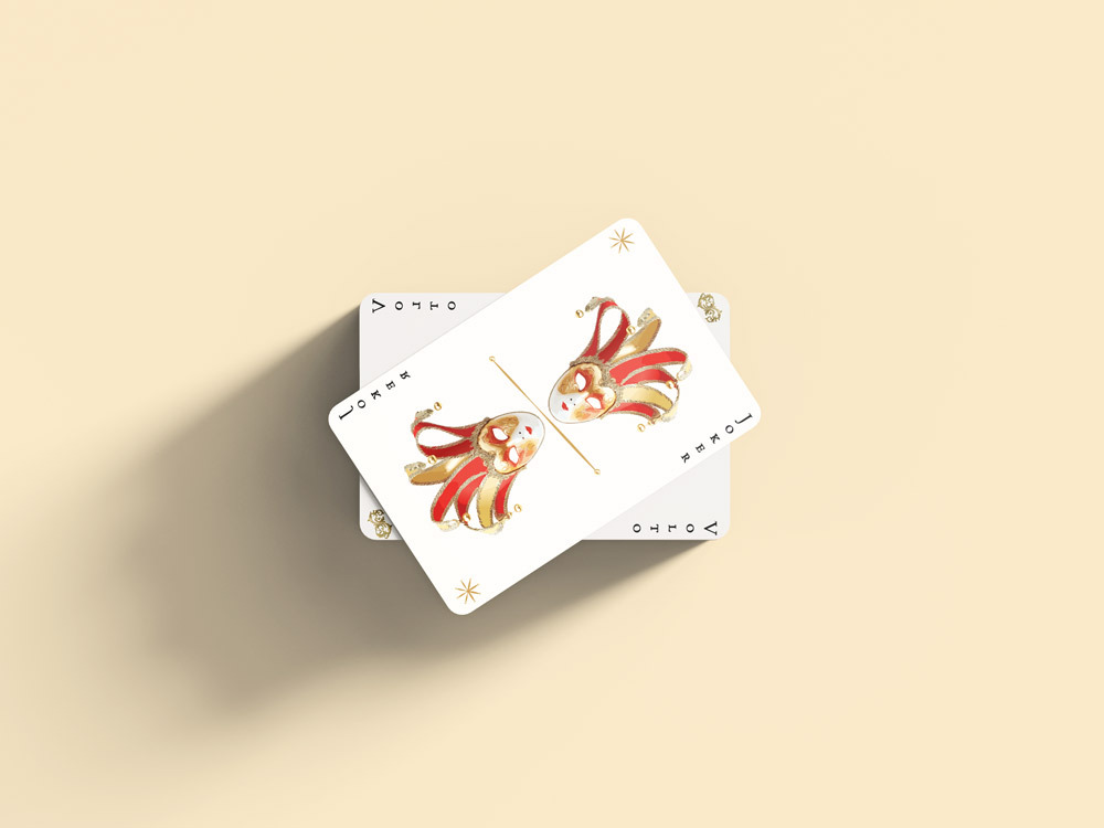 Carte avec masques Carnaval de Venise, masque joker