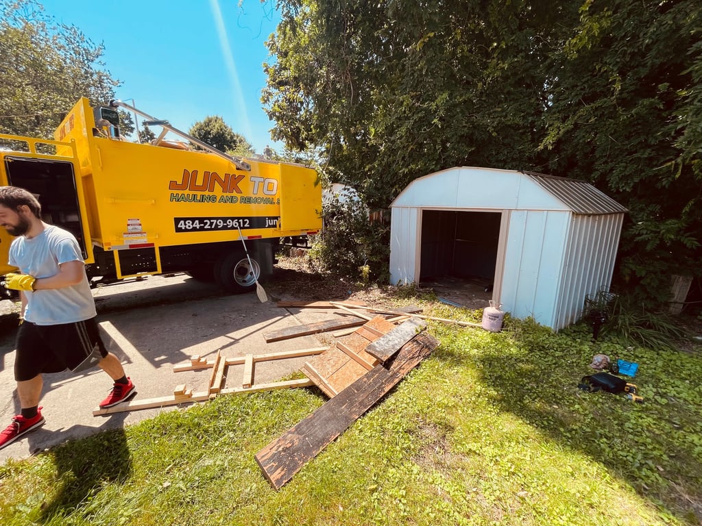 Shed demolition and cleanout in Montgomery County.