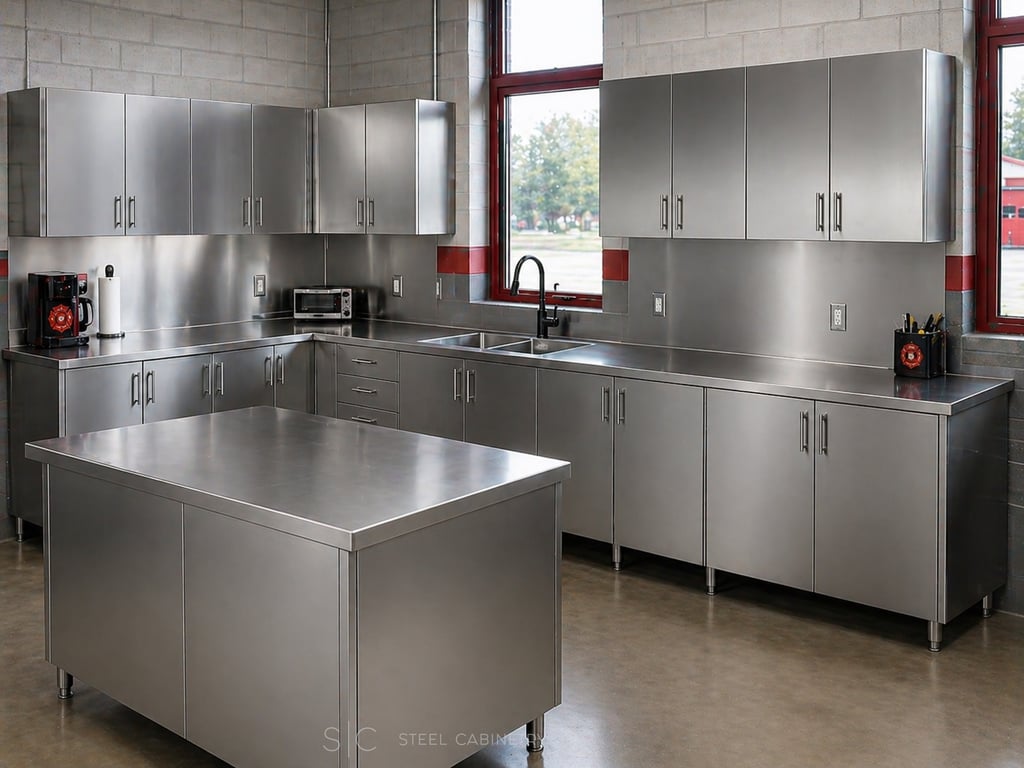 Heavy-Duty Stainless Steel Cabinets for Fire Stations