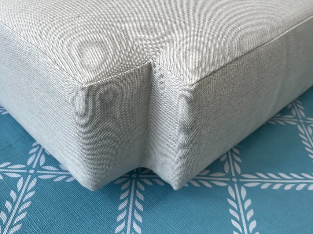 closeup of custom cushion cover - upholstery toronto