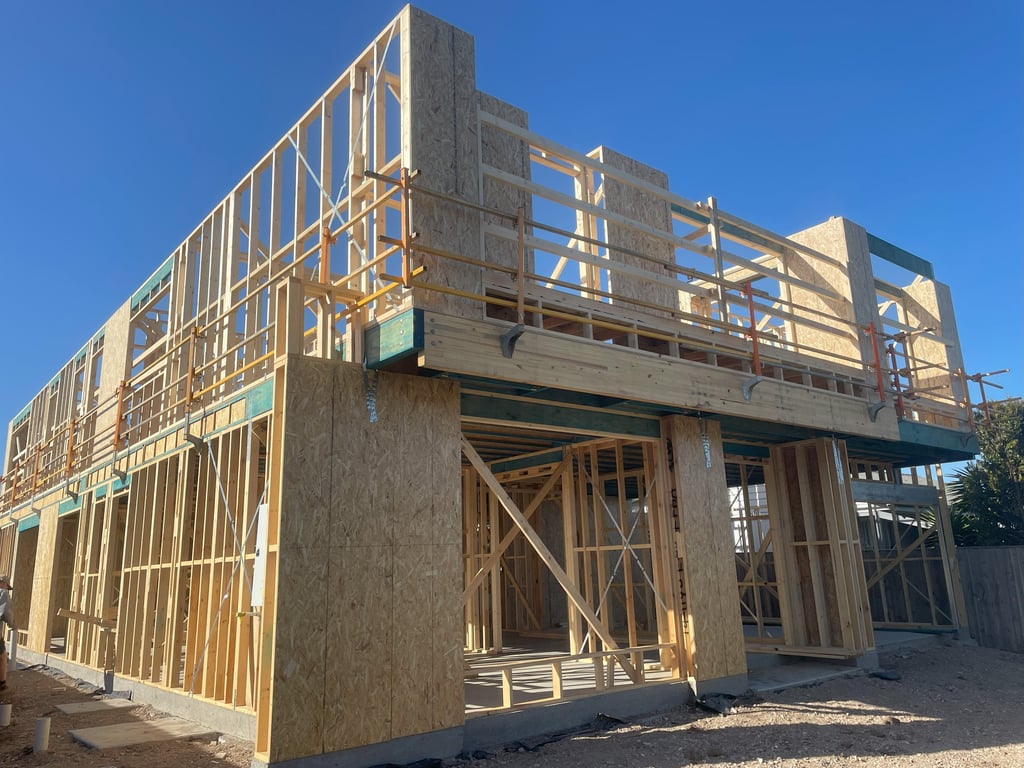 Frame underway by Dylan Ludbrook Carpentry in Geelong