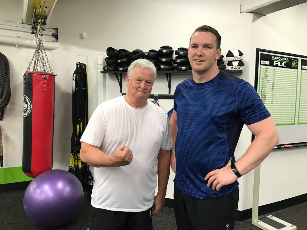 happy member with personal trainer at 6X Training in Maroubra