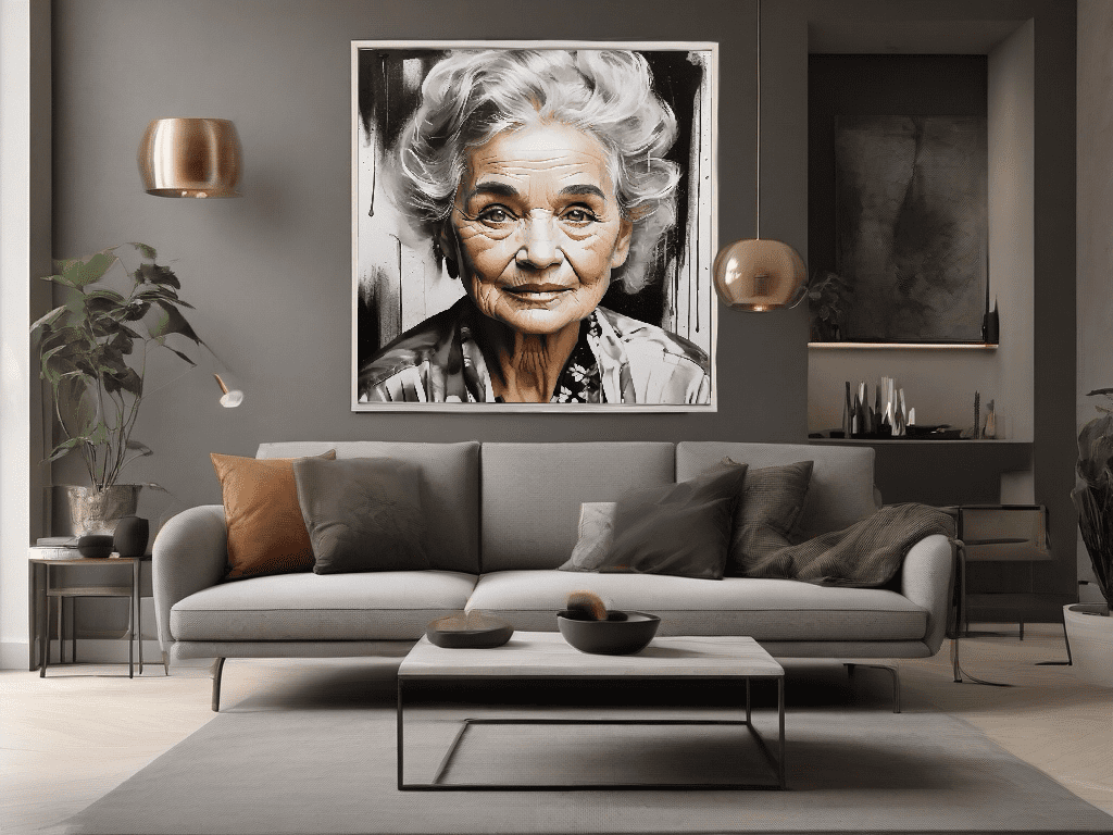 Vínculos familiares representados em quadros, tornando cada ambiente mais acolhedor.