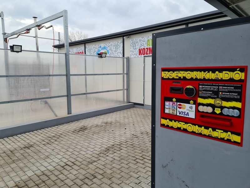Érintő bankkártyás zsetonkiadó automata autómosókhoz, automata gyártás