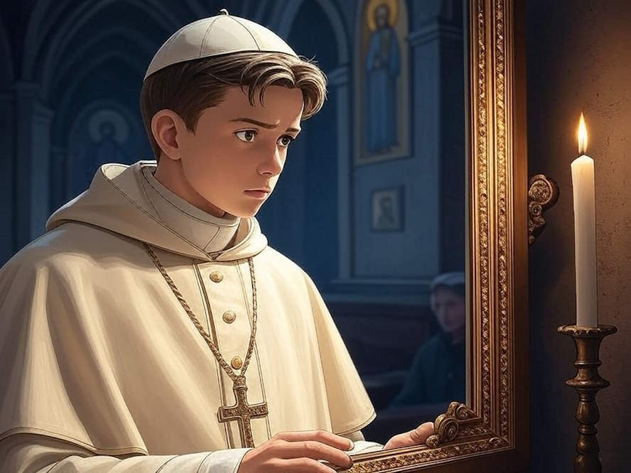 the young Pope in anime form