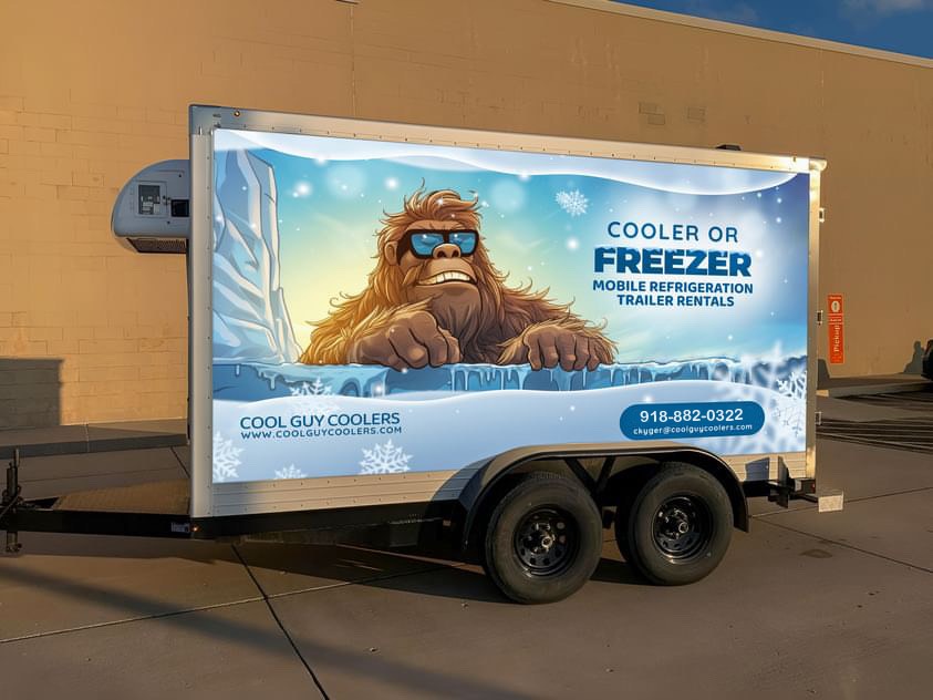 Picture of the Cool Guy Coolers mobile refrigerated trailer.