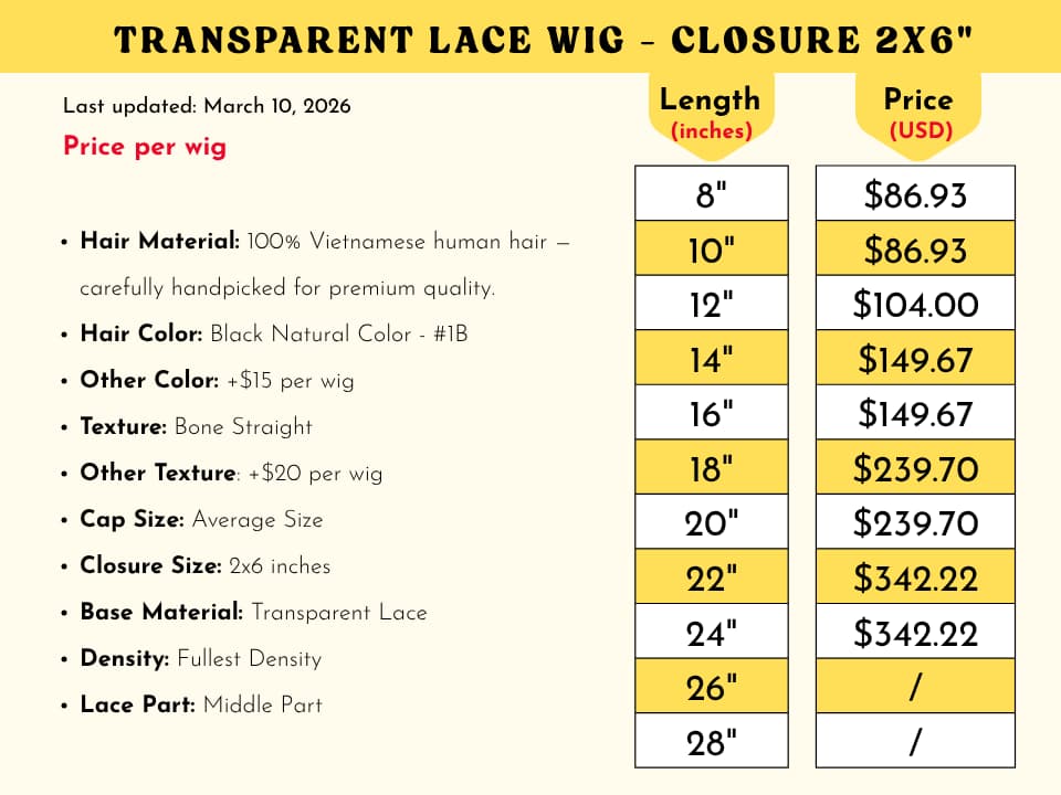 Price List Lace Wigs Vietnamese Hair Wholesale Supplier