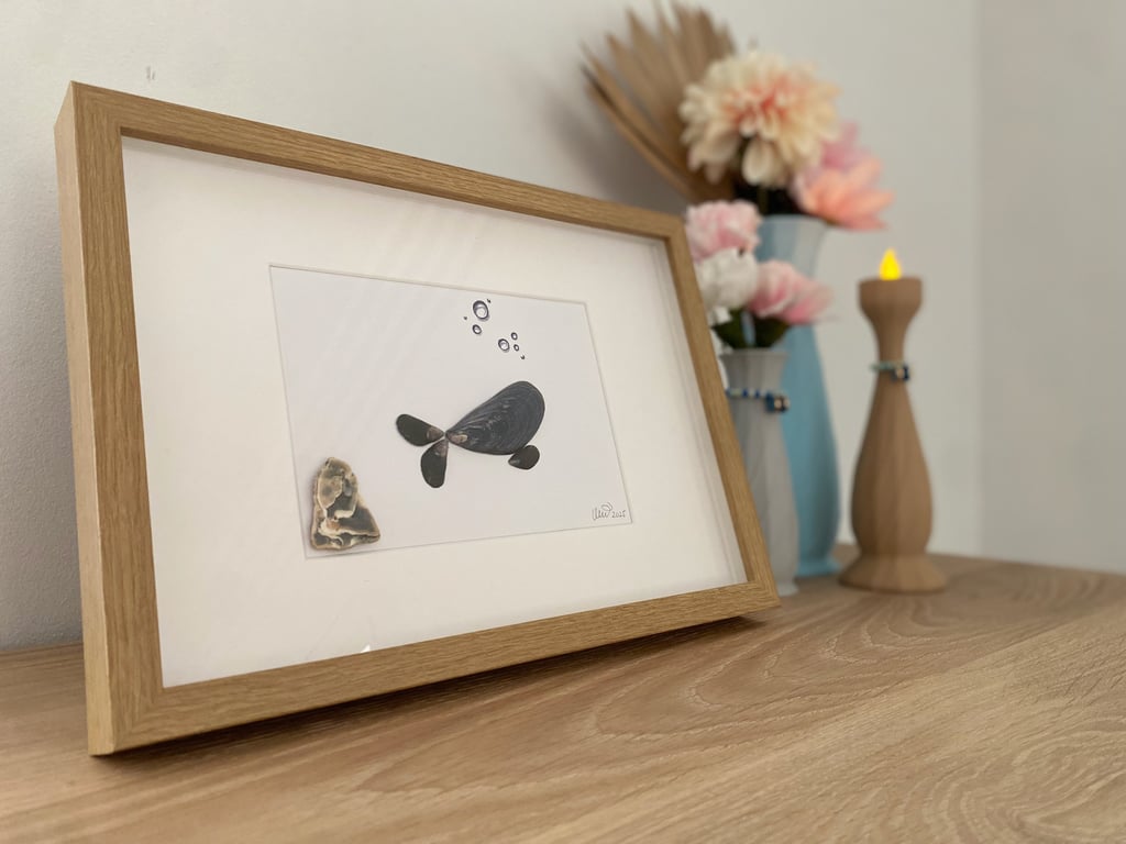 shadowbox schelpenkunst walvis bello beach door mirjam millenaar