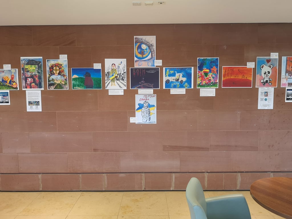 exhibition of paintings by children affected by war in Liverpool