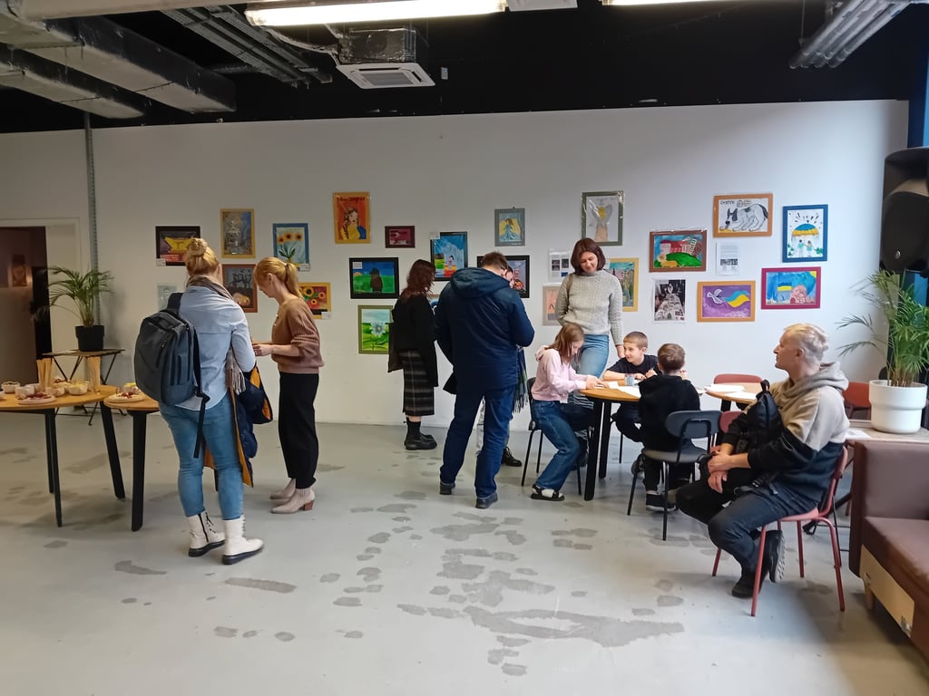 Polish event showing paintings by kids affected by war