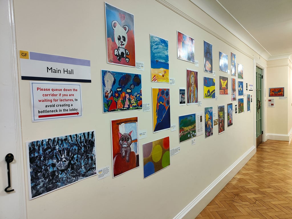 Oxford university display of Ukrainian internally displaced children