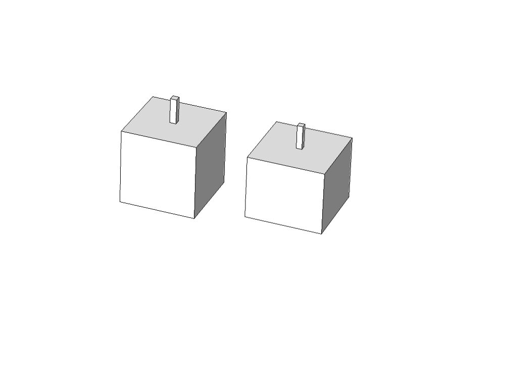 Géometrie de 2 résonateurs de Helmholtz