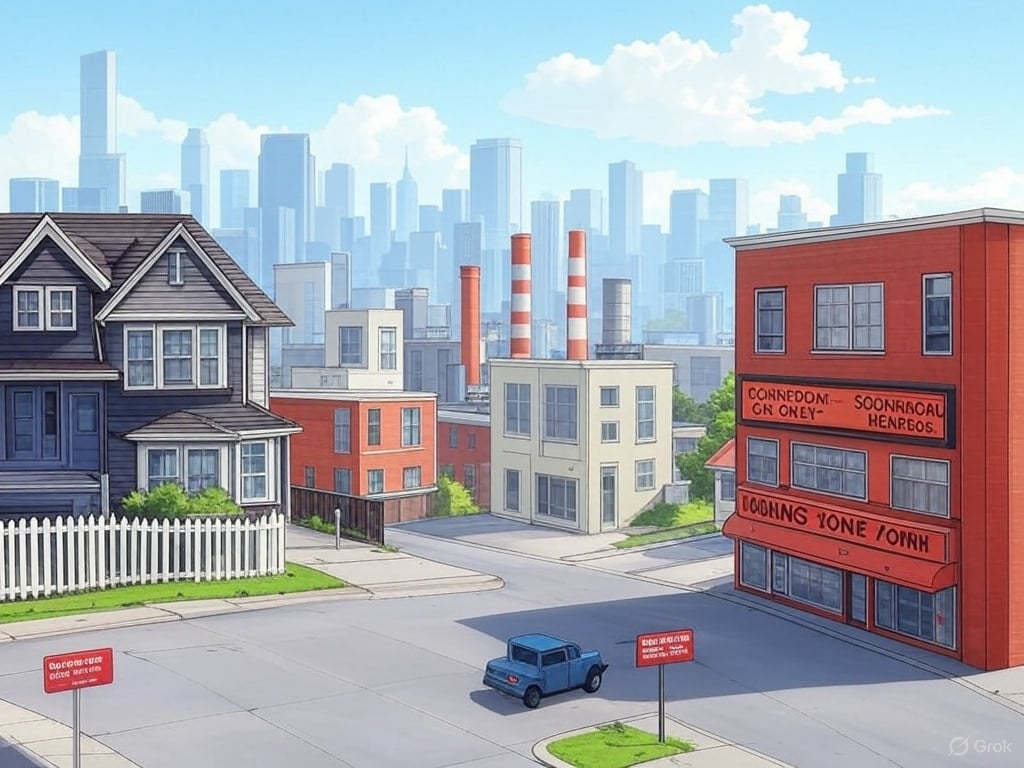 Various Property Types indicating various Zoning Laws