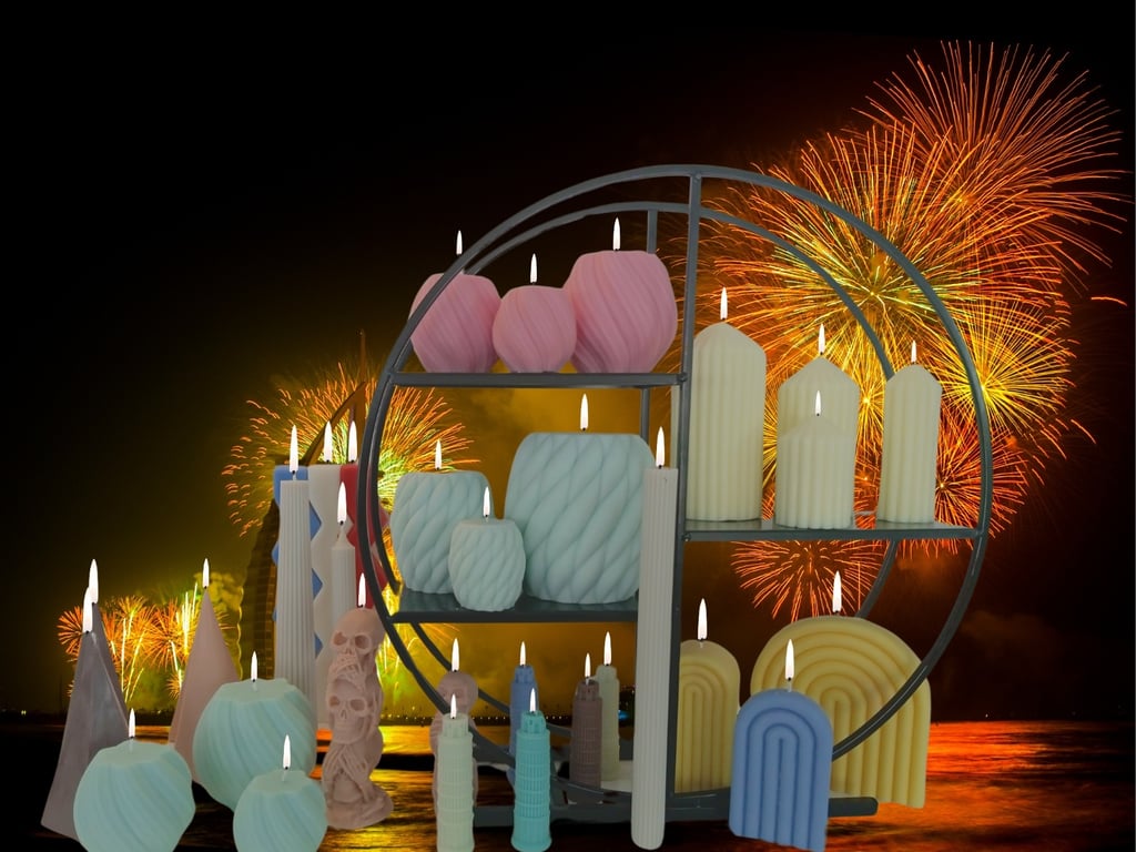 classic candle collection, of structural and colorful candles