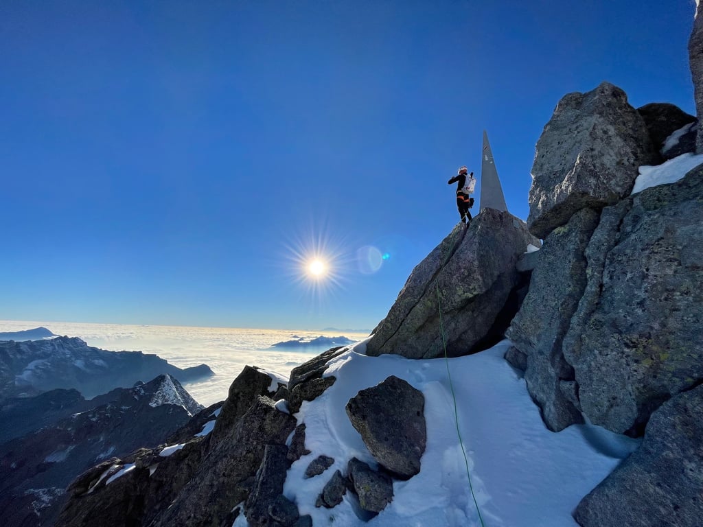 Scenic views from the summit of Piz Badile