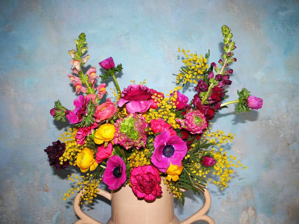 bouquet vitaminé mimosa pavot anémones fleurs françaises