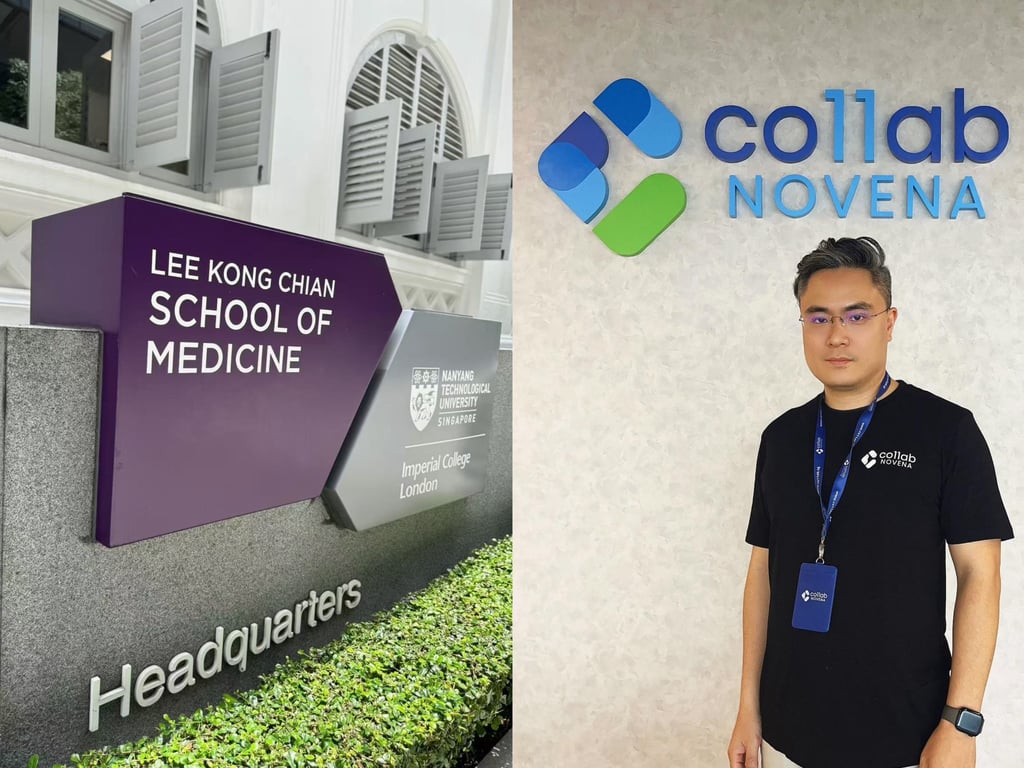 LifeSync Robotics co-founder Fong Lau in front of new office at co11ab at NTU LKC School of Medicine