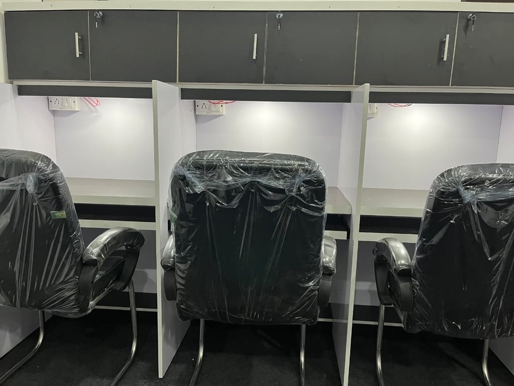 Comfortable study desks and chairs