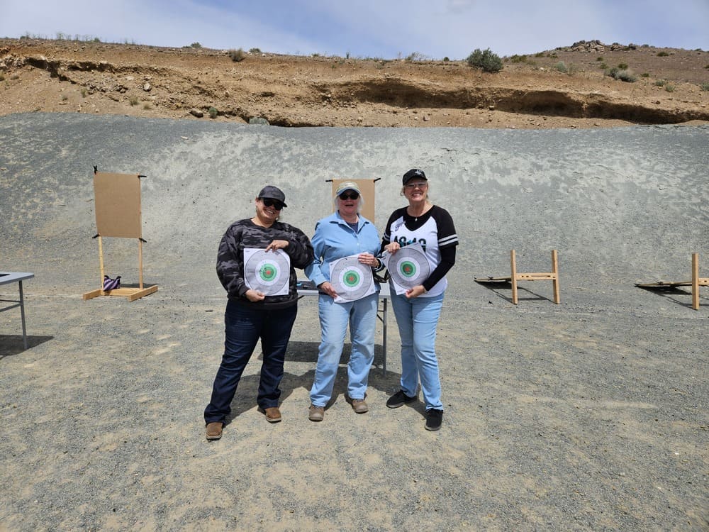 Beginner participating in First Shots firearm training in Carson City Nevada