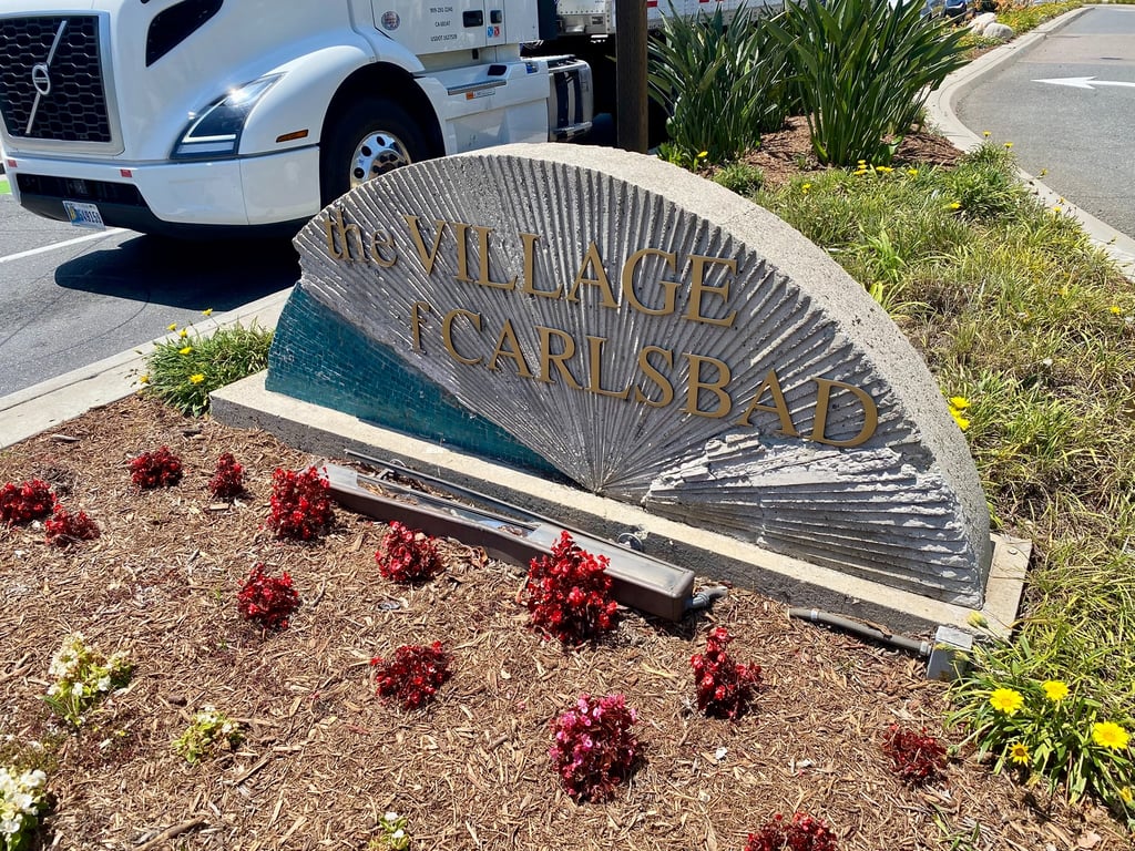 median outside of 1089 Carlsbad Village Drive