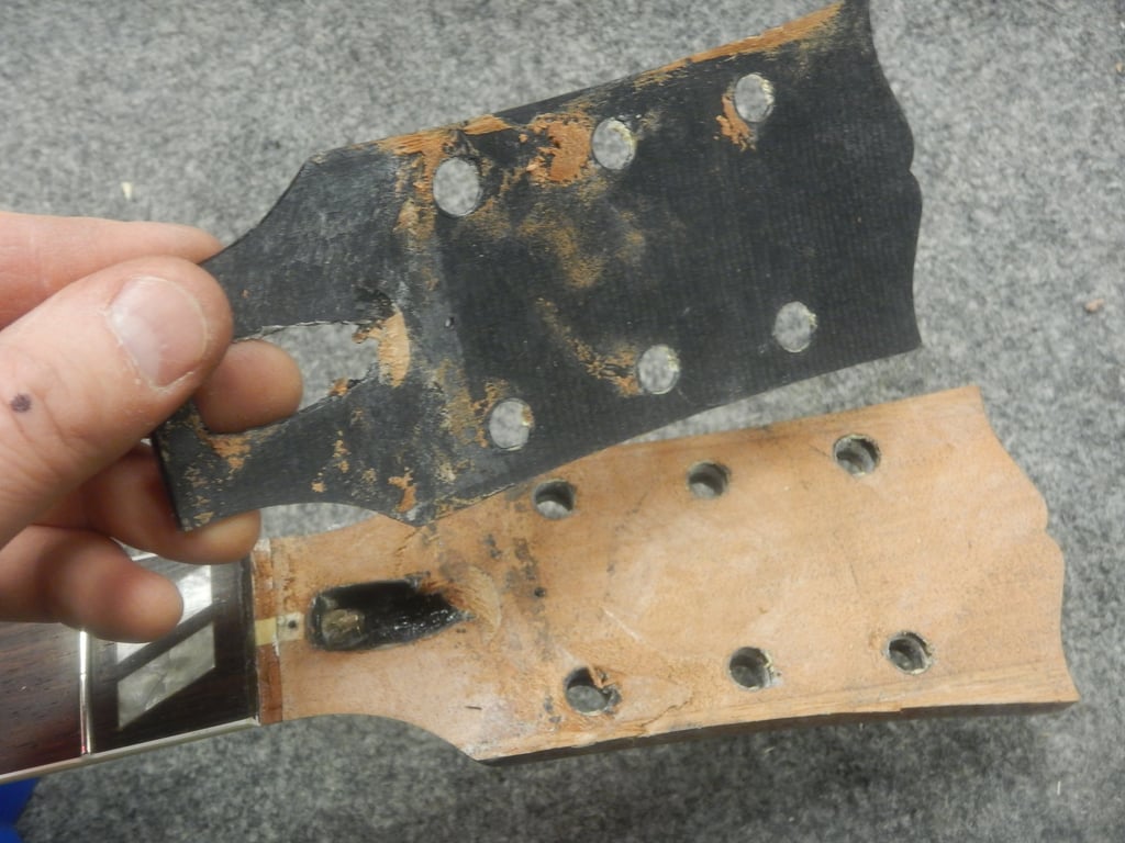 guitar repair - headstock repair