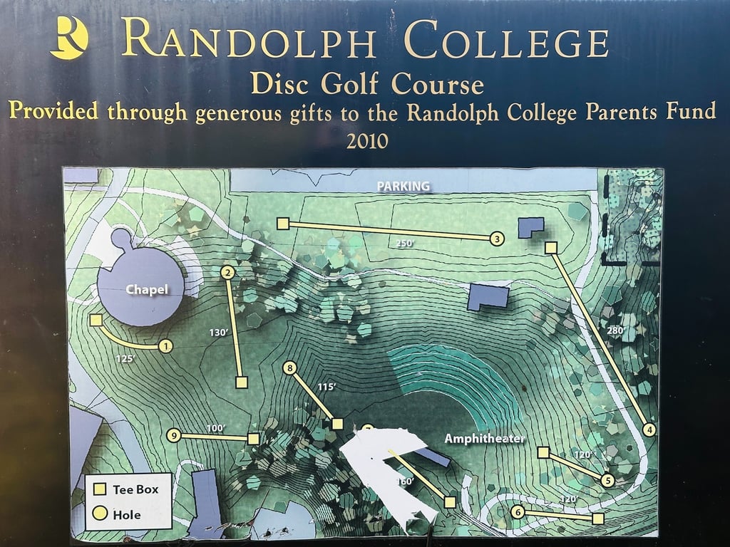 disc golf course map, Randolph College