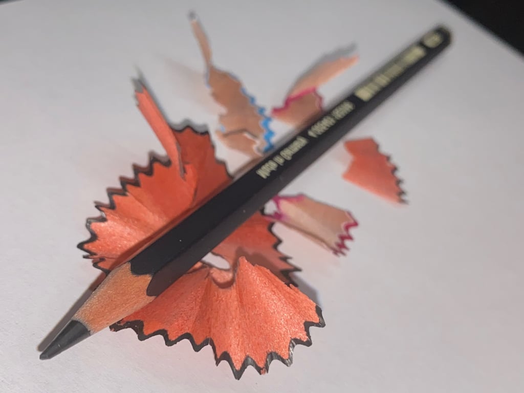 a pencil and pencil sharpener on a piece of paper