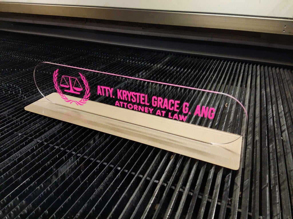 Clear Acrylic Attorney Desk Nameplate