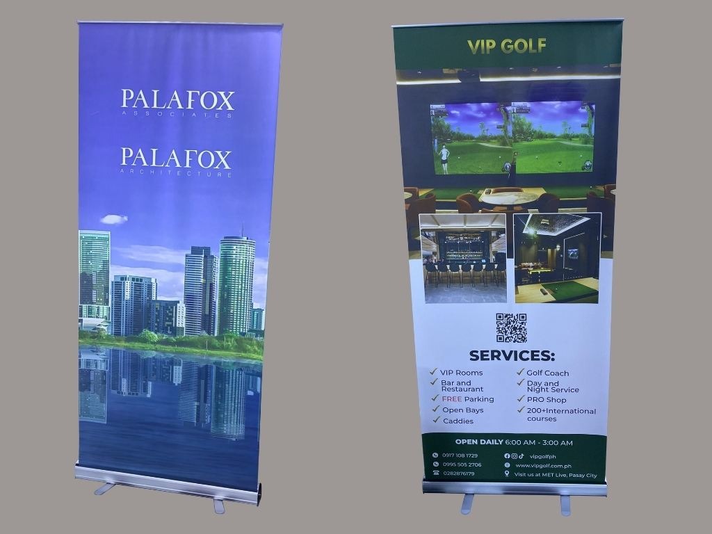 2 roll up pull up banner
