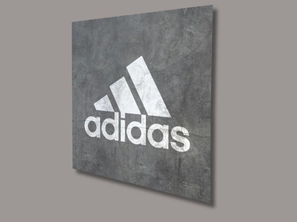 Adidas logo creating using sintra board