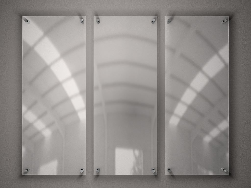 3 clear wallframes hanged in the wall