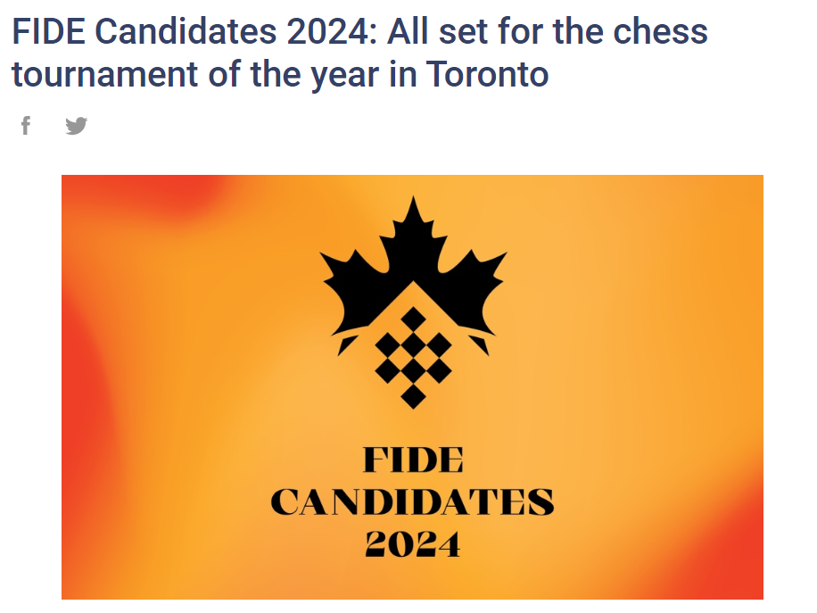 FIDE Candidates 2024: Toronto Canada Chess. International Chess