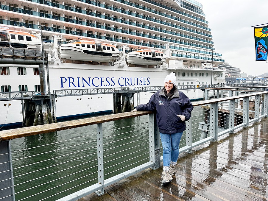 Jen Robinson pictured in front of Princess Cruises.