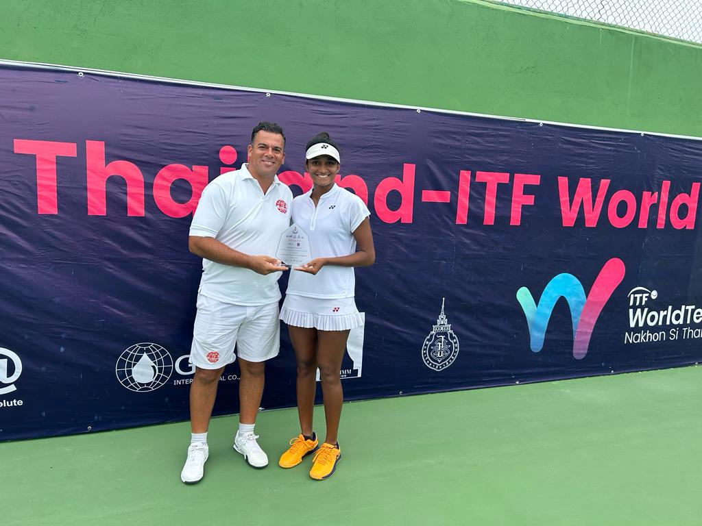 ITF professional tennis player champion working with Cesar Performance Coach