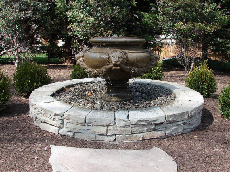 beautiful backyard fountain