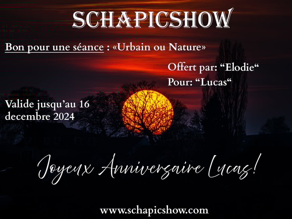 Bons cadeau photographe