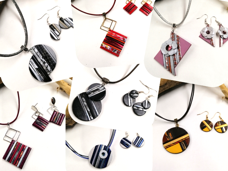 a collection of jewelry and jewelry on display