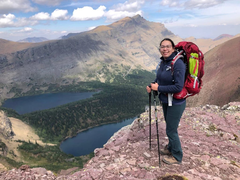 Making new history as we go backpacking in Waterton and look down on Lineham Lakes.