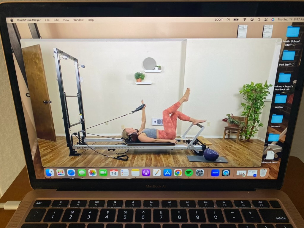 group online pilates classes available live or on demand. reformer required.