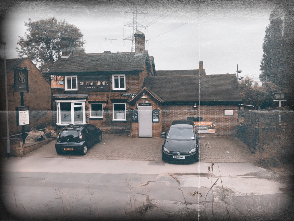 a vintage photo of a country pub