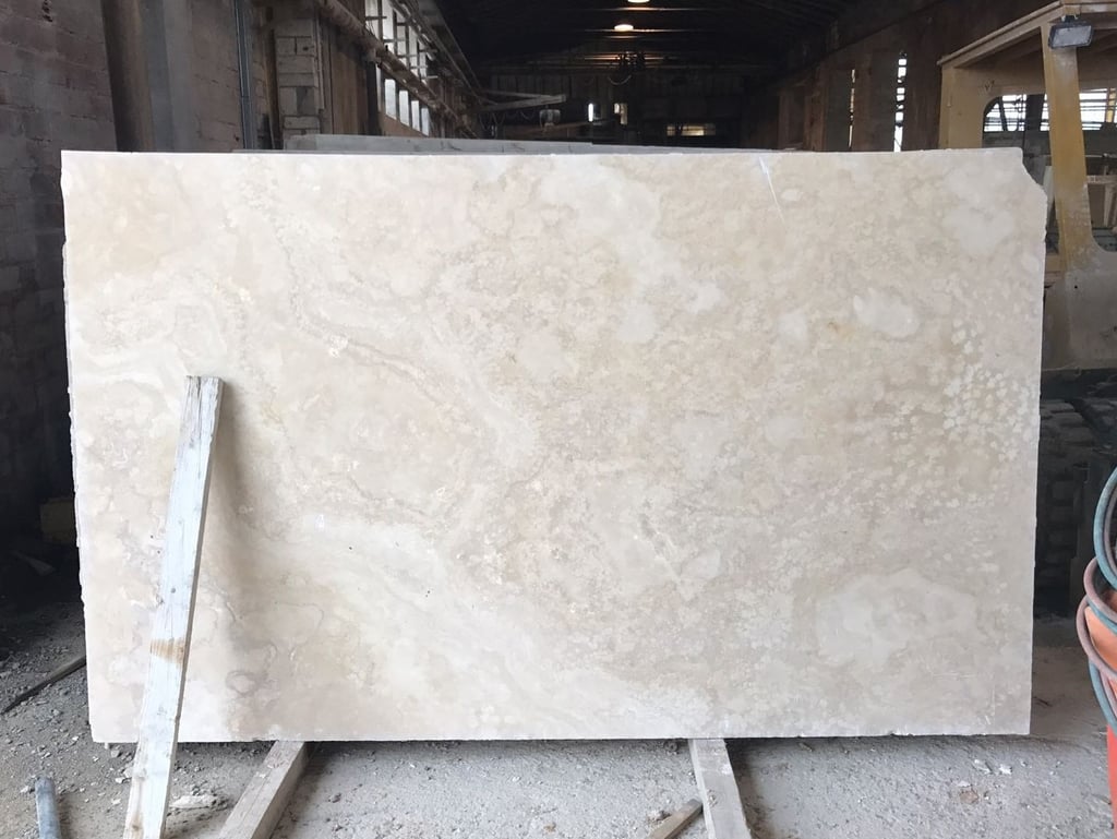 White Travertine Slabs