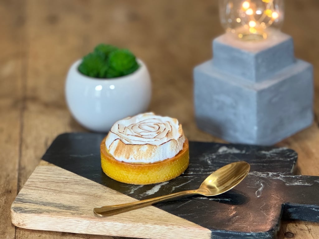 Tarte à la rhubarbe meringuée