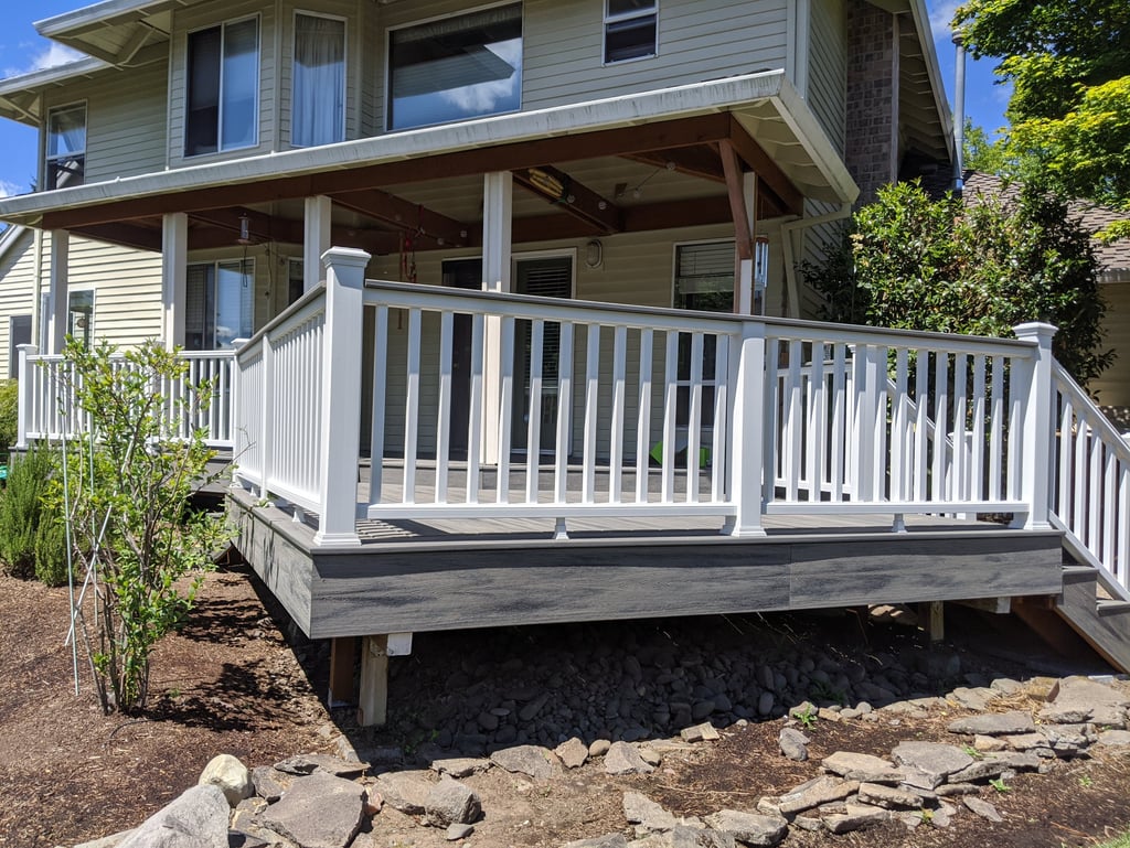 Composite handrail with Trex Composite decking